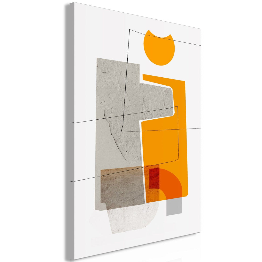 Glezna harmoniskos pelēkos un oranžos toņos - Mīlas tikšanās G-ART.