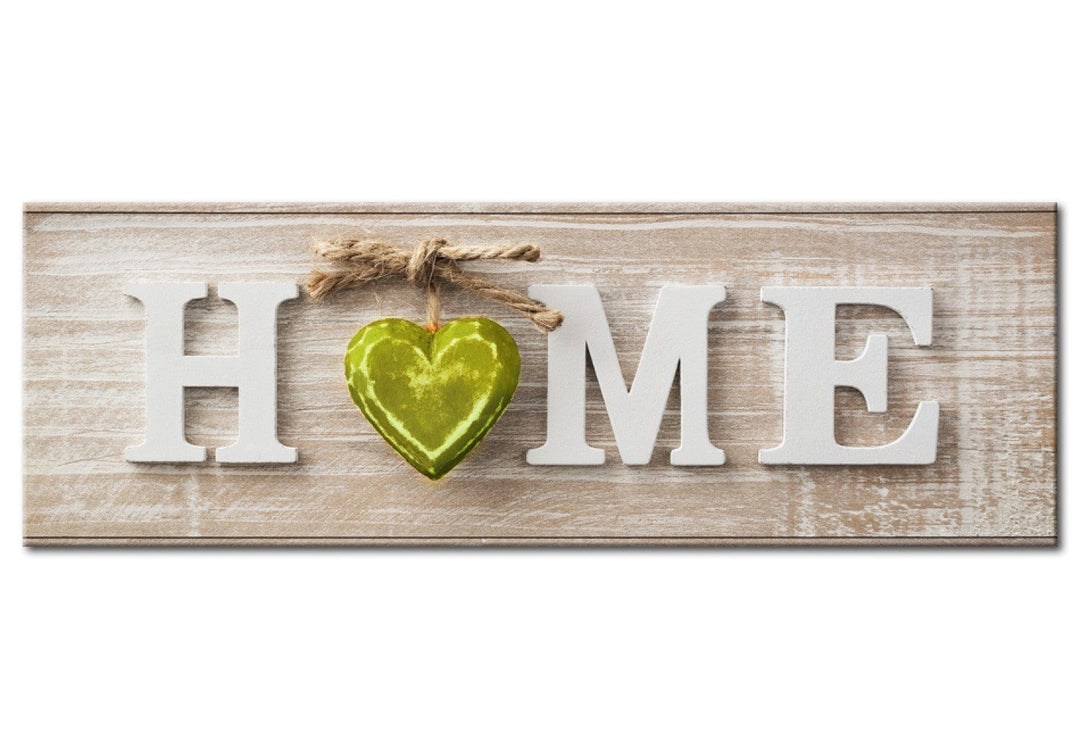 Glezna ar Home uzrakstu - zaļa sirsniņa, (x5), 94845 G-ART.