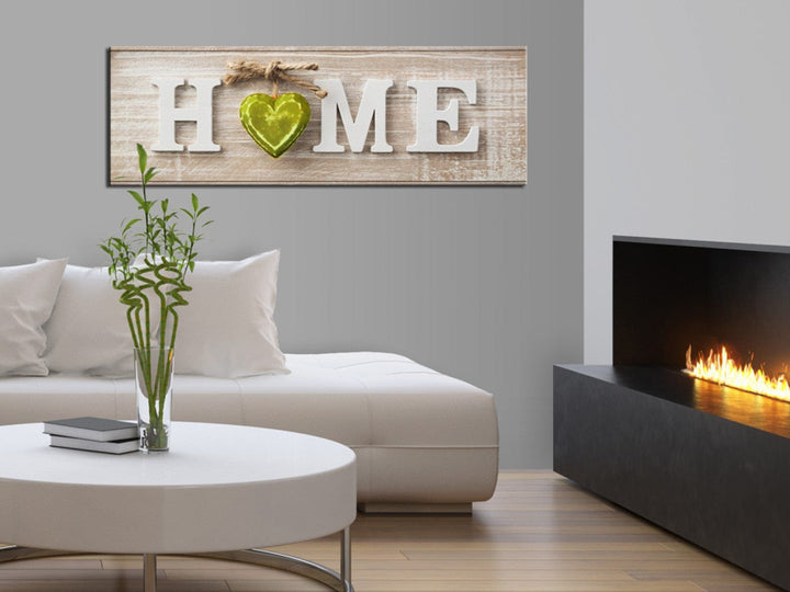 Glezna ar Home uzrakstu - zaļa sirsniņa, (x5), 94845 G-ART.