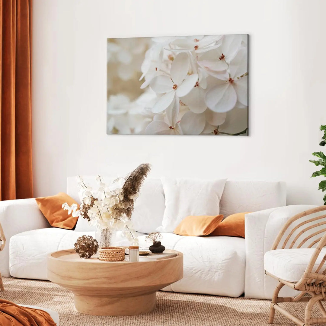 Canvas-taulut Lumivalkoinen hortensia (x 1)
