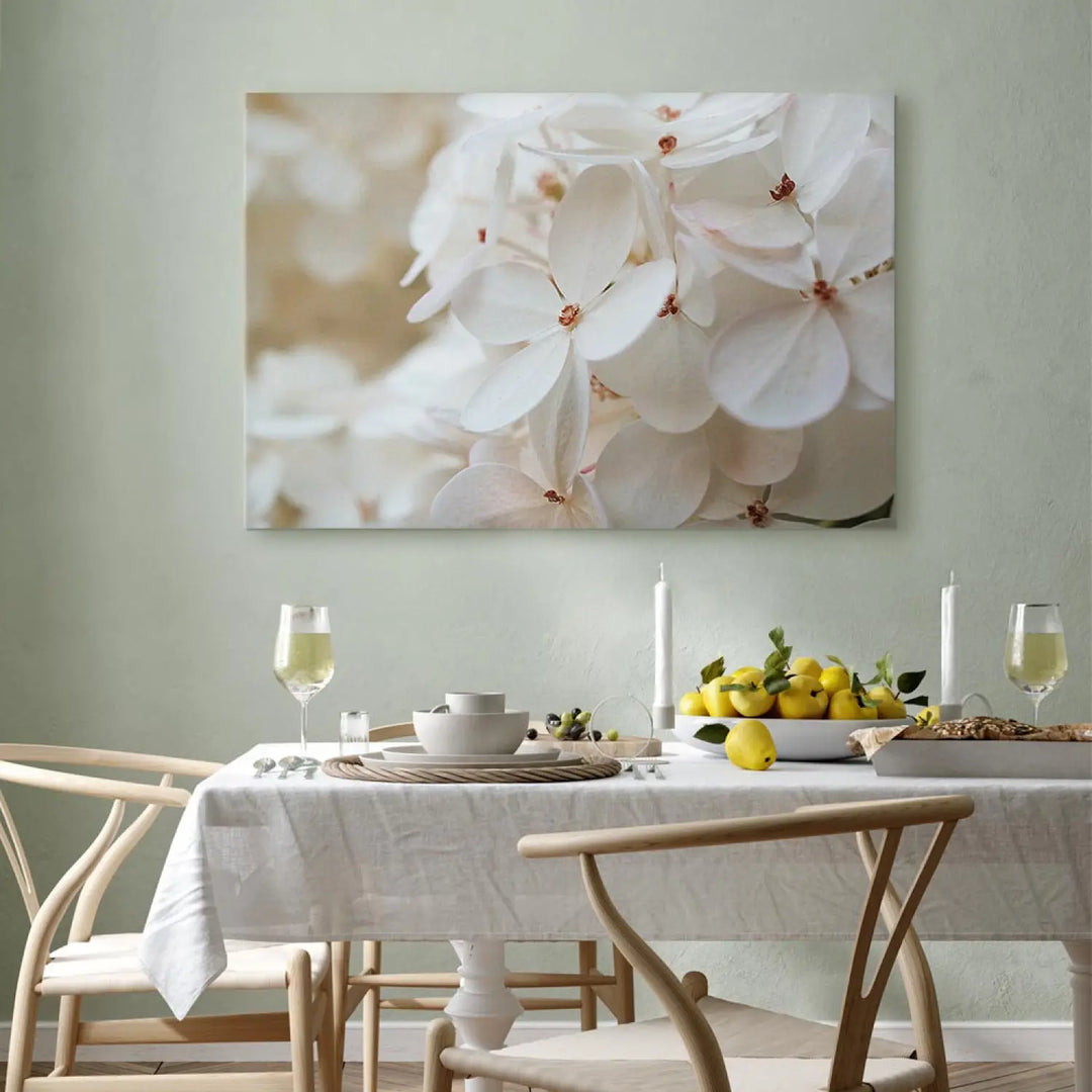 Canvas-taulut Lumivalkoinen hortensia (x 1)