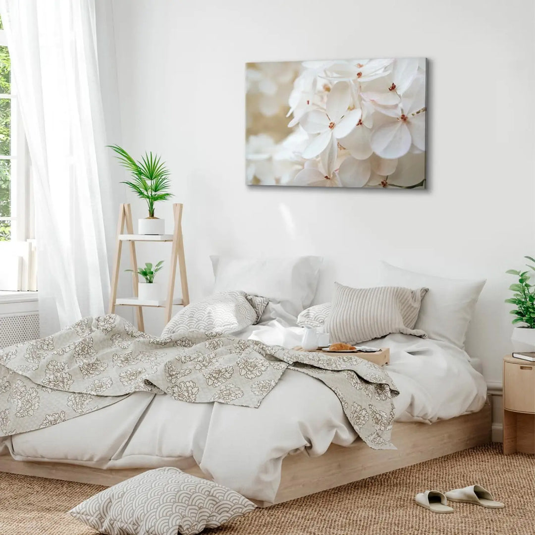 Canvas-taulut Lumivalkoinen hortensia (x 1)