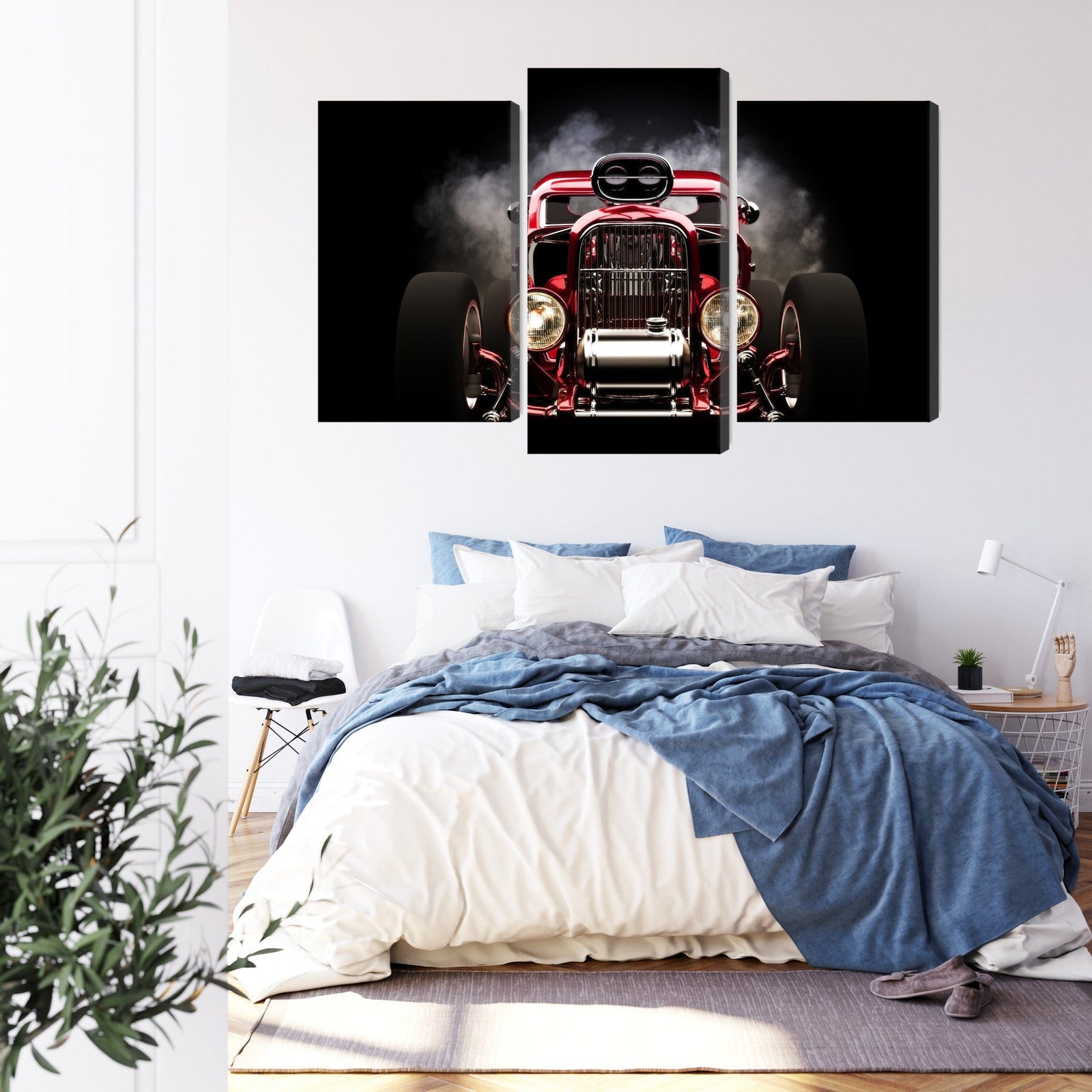 Kanva - Hot Rod automašīna uz dūmu fona, N-3193 X-ART