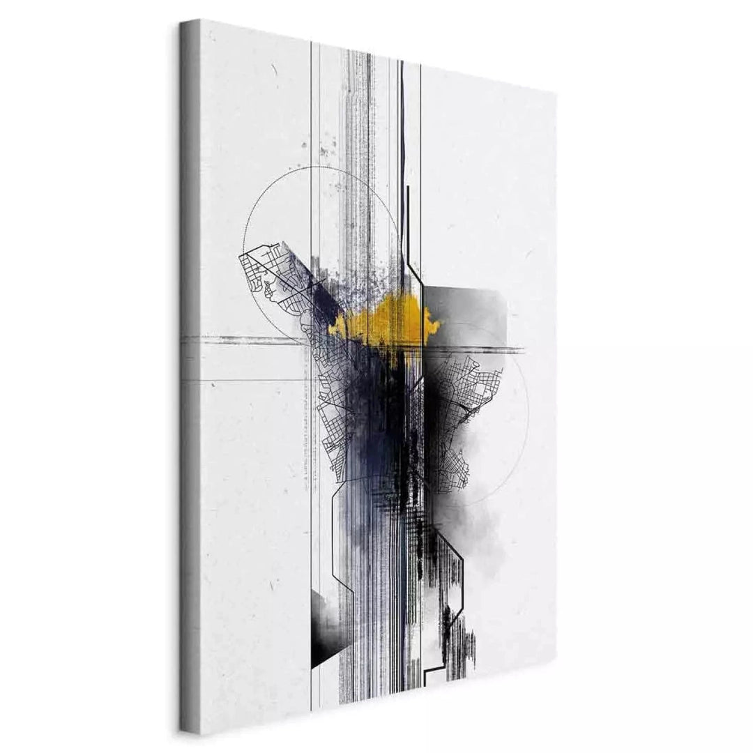 Kanva - industriālā abstrakcija - Sentimentālais ceļojums - pelēkā G-ART