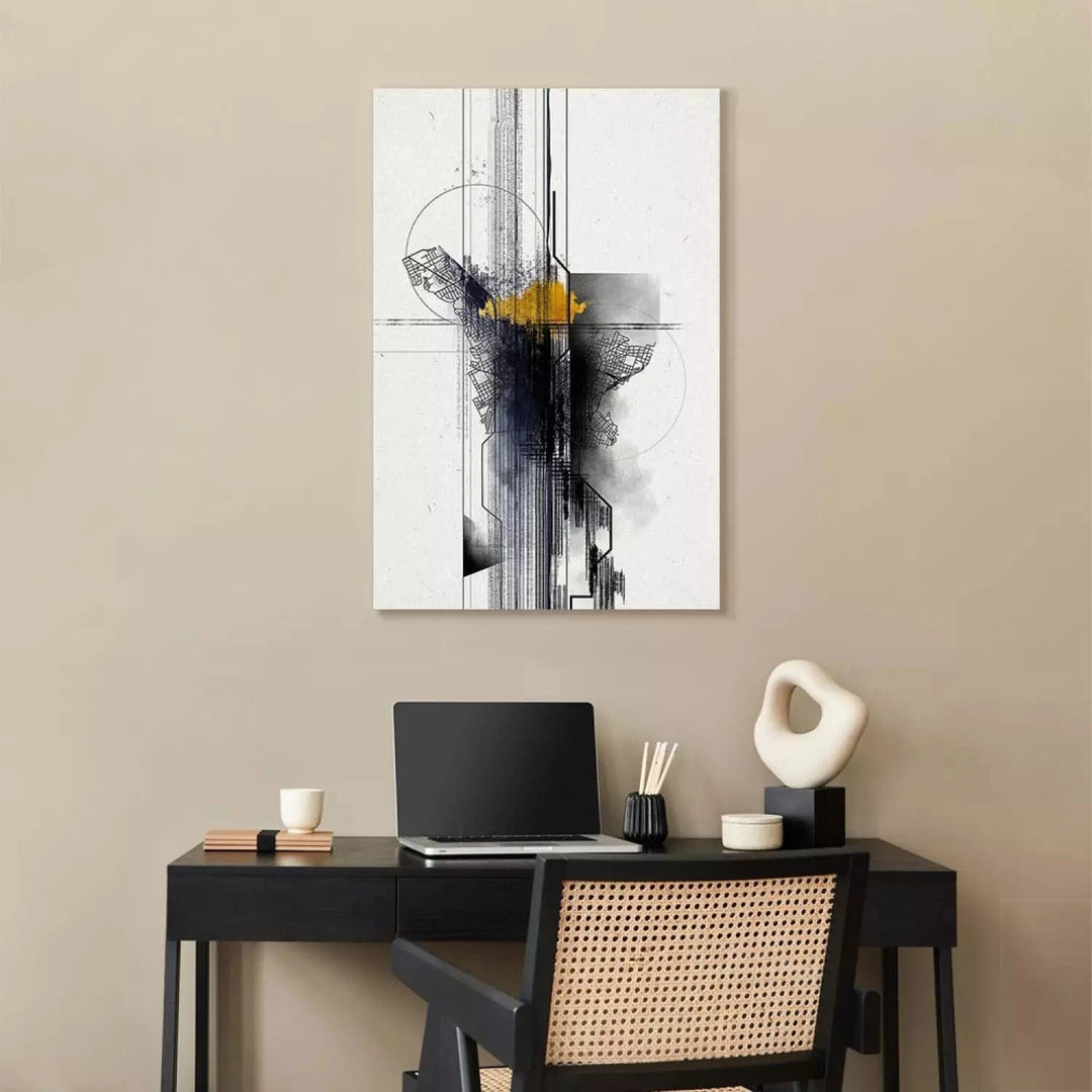 Kanva - industriālā abstrakcija - Sentimentālais ceļojums - pelēkā G-ART