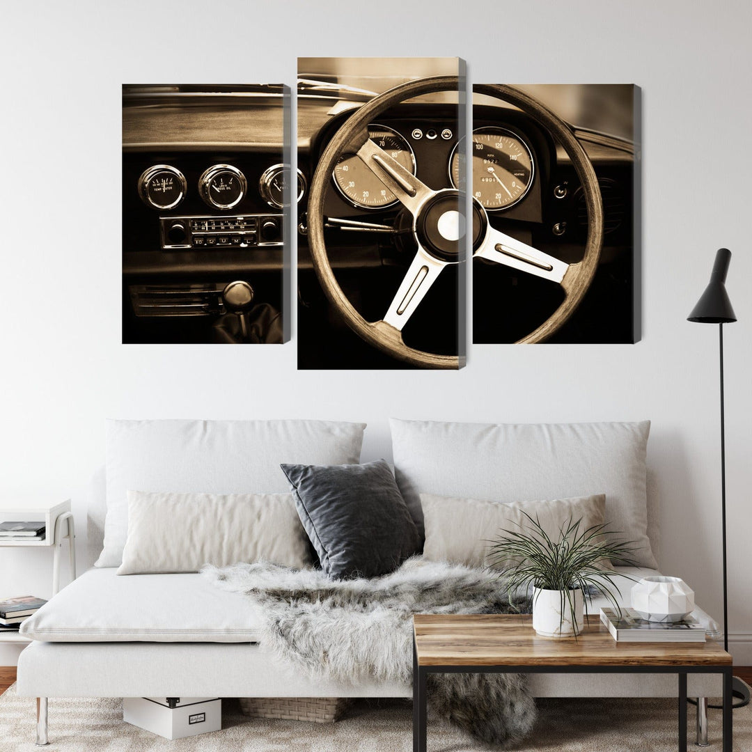 Kanva - Instrumentu panelis vintāžas auto, N-3163 X-ART