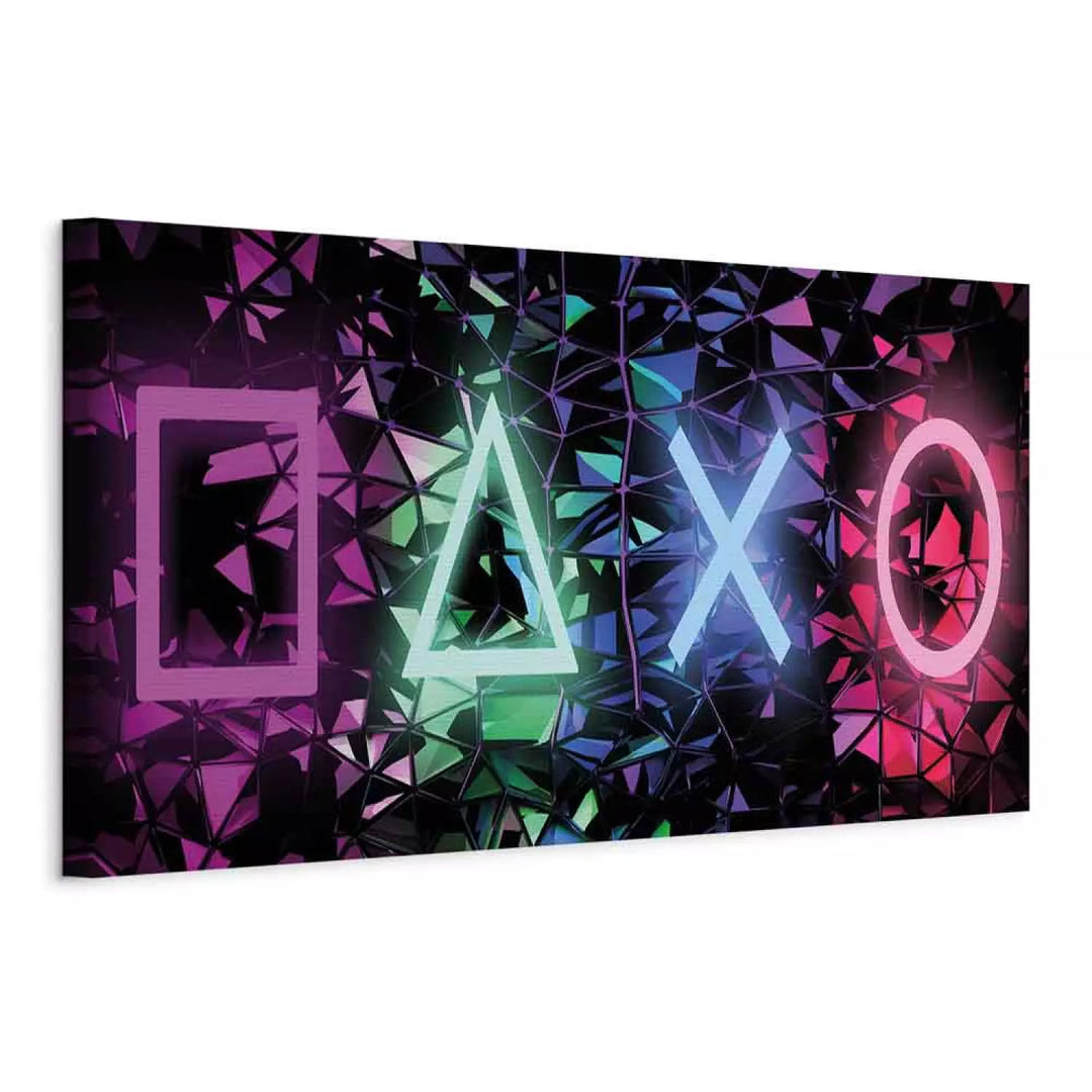 Glezna Geimeriem - Spēļu Simboli Neona Krāsās | Dekors Spēļu Istabai ART XL