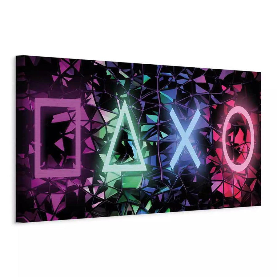 Glezna Geimeriem - Spēļu Simboli Neona Krāsās | Dekors Spēļu Istabai ART XL