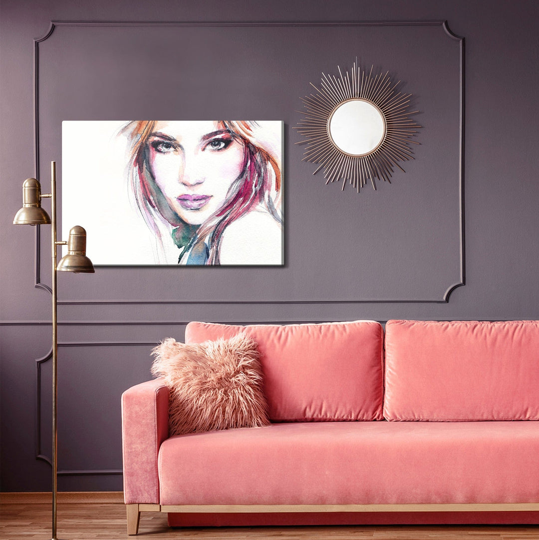 Kanva - Jaunas sievietes akvareļa portrets, N-936 X-ART