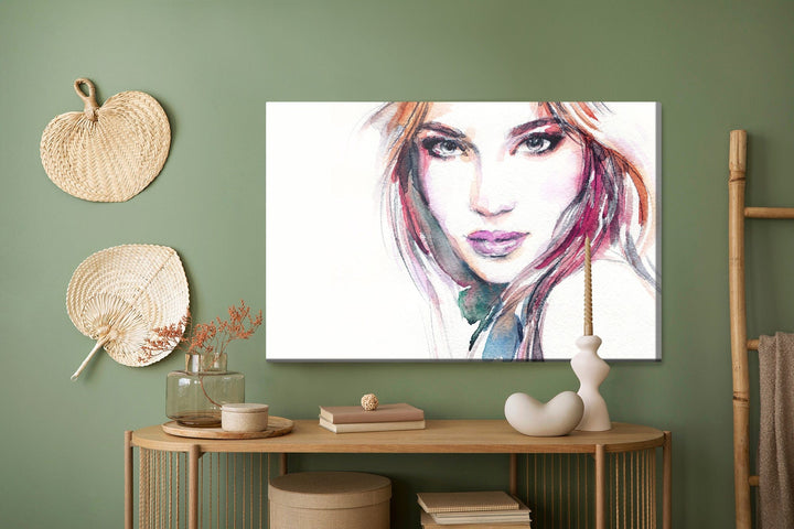 Kanva - Jaunas sievietes akvareļa portrets, N-936 X-ART