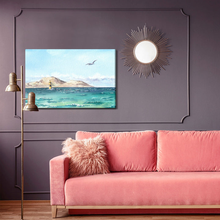 Kanva - Jūra un bāka akvarelī, N-584 X-ART