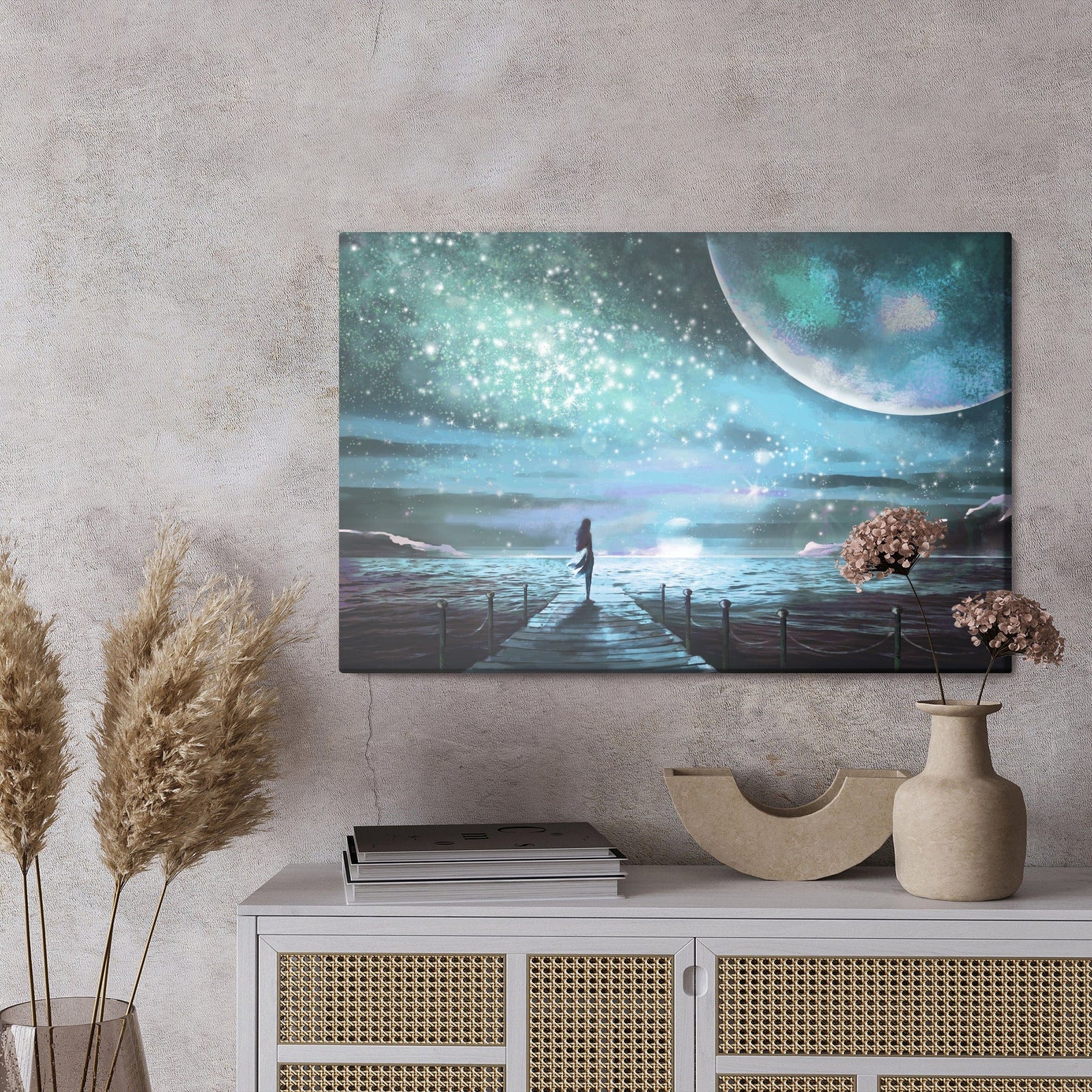 Kanva - Jūra un piestātne fantāzijas stilā, N-553 X-ART