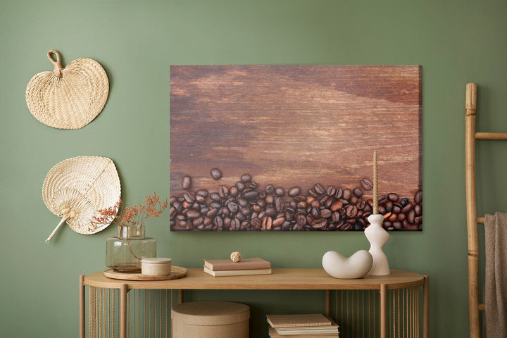 Kanva - Kafijas pupiņas uz koka fona, N-2653 X-ART