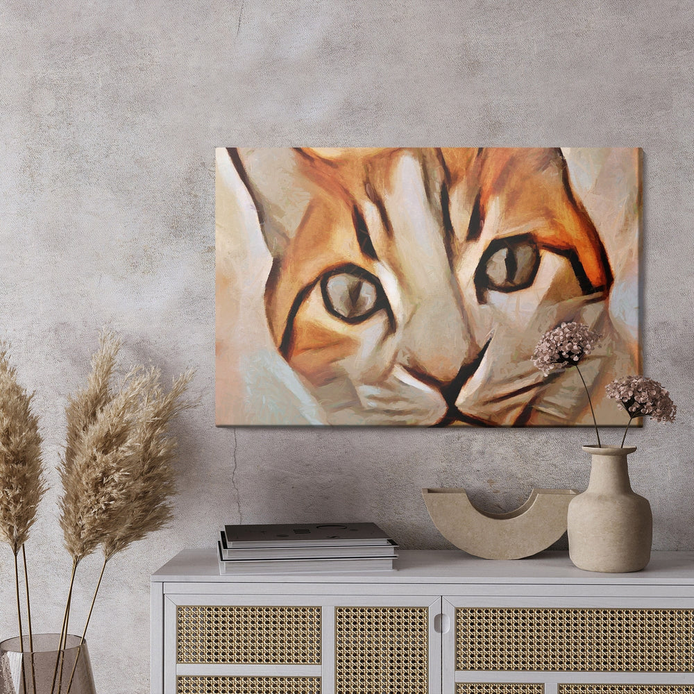 Kanva - Kaķa portrets, it kā uzgleznots, N-1461 X-ART