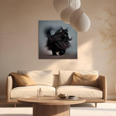 Glezna - Kaķis ar gariem melniem matiem, 150202 Tapetenshop.lv