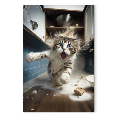 Glezna - Kaķis bēg no virtuves, 150247 Tapetenshop.lv
