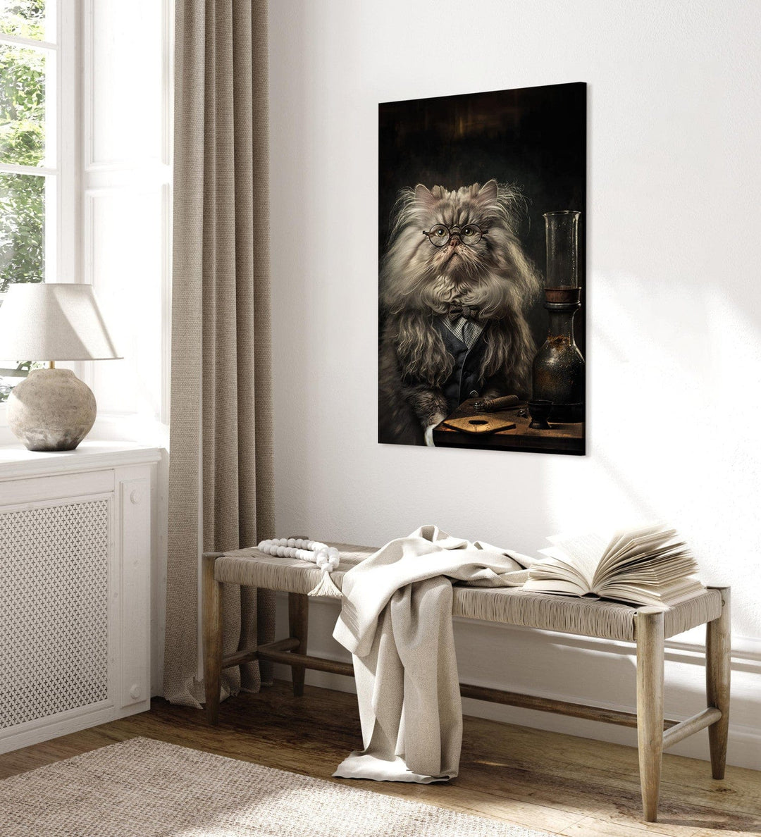 Glezna - Fantāzijas kaķa portrets profesora tēlā, 150101 G-ART