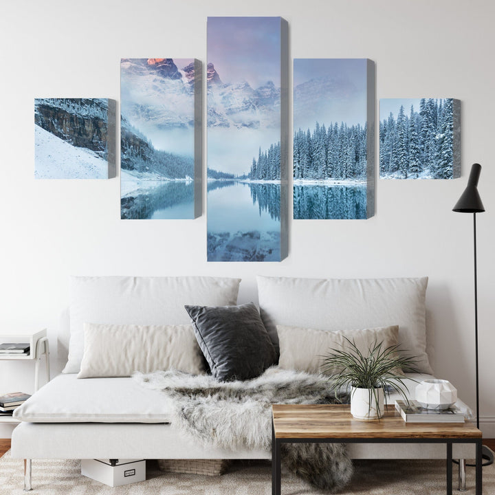 Kanva - Kanādas Morēnas ezers ziemas dienā, N-4434 X-ART