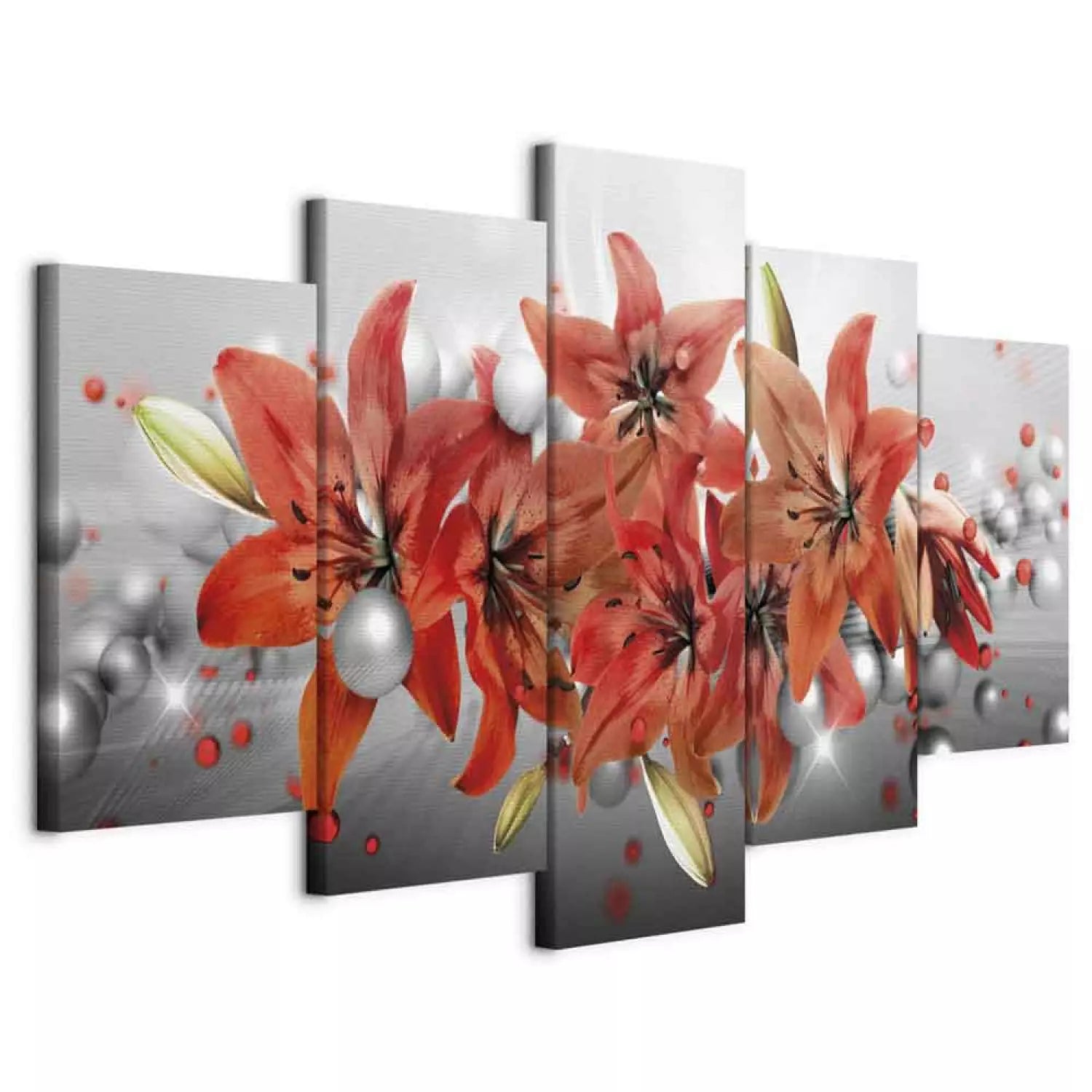 Kanva ar ziediem - Karsta kaislība | pelēka, roza krāsa ART XL