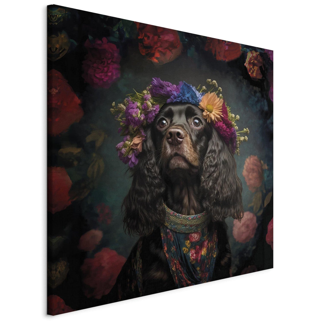Glezna - Kokerspaniels - suņa portrets Frida Kahlo stilā - 150262 G-ART