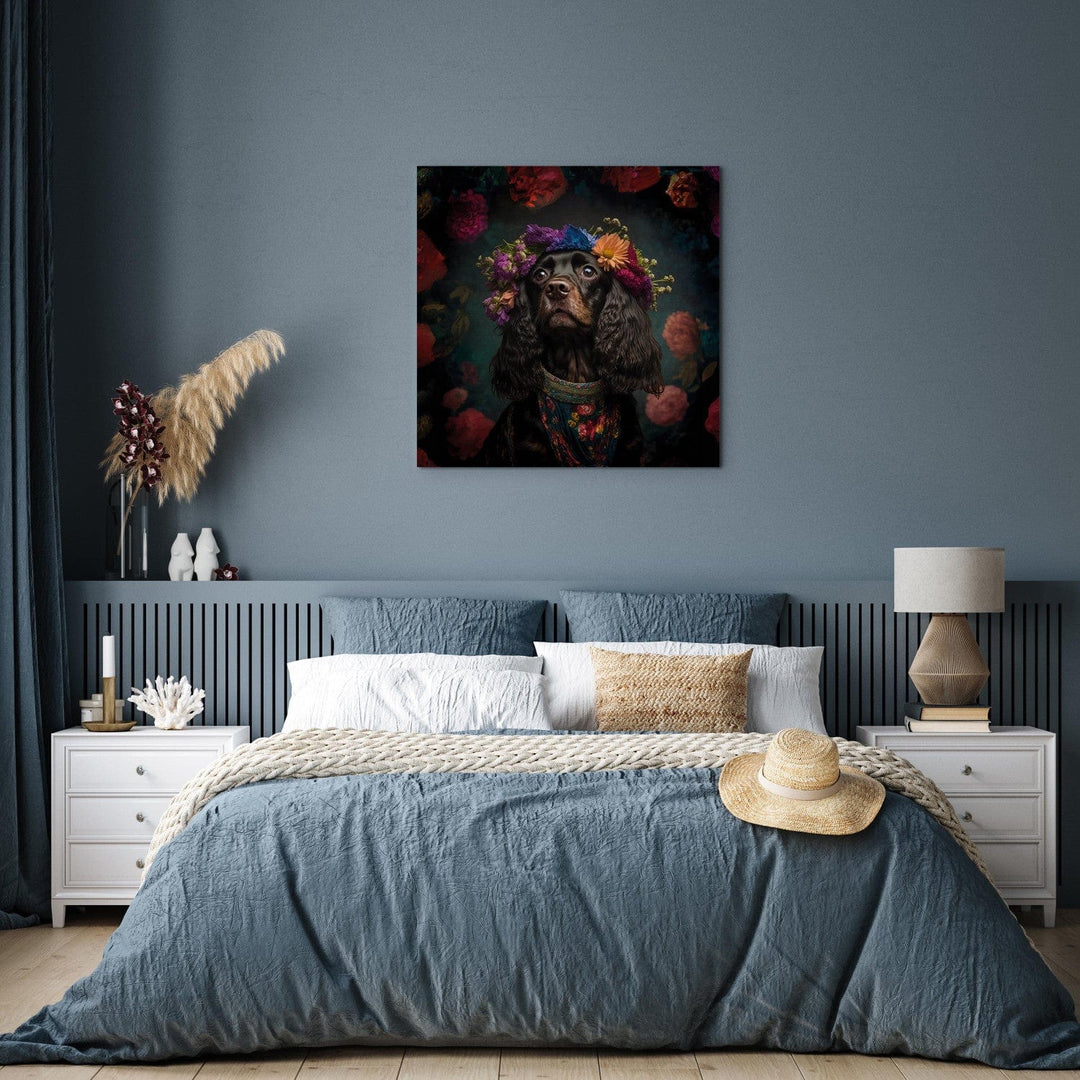 Glezna - Kokerspaniels - suņa portrets Frida Kahlo stilā - 150262 G-ART