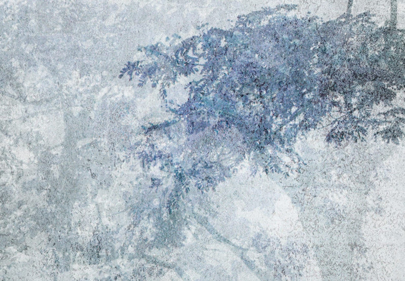 Glezna - Koki miglā - ainava zilos un pelēkos toņos, 151778 Tapetenshop.lv