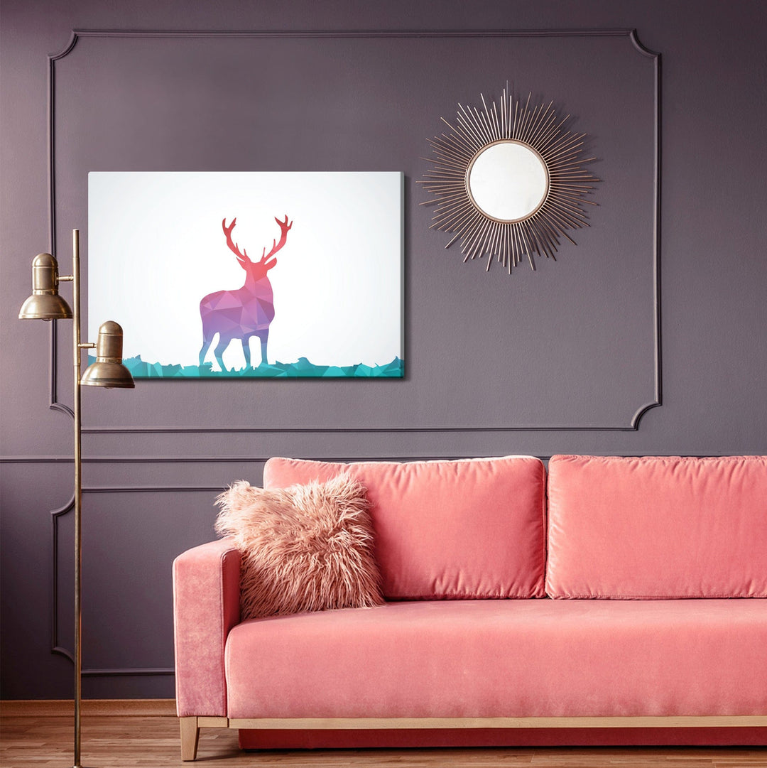 Kanva - Krāsaina abstrakcija ar briežu, N-736 X-ART