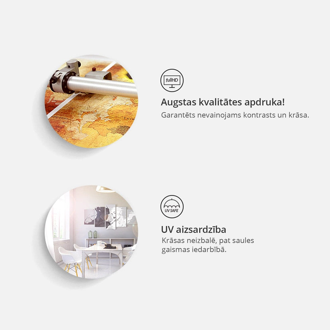 Glezna – ģeopolitiska pasaules karte uz zila fona, (x1), 94575 G-ART.