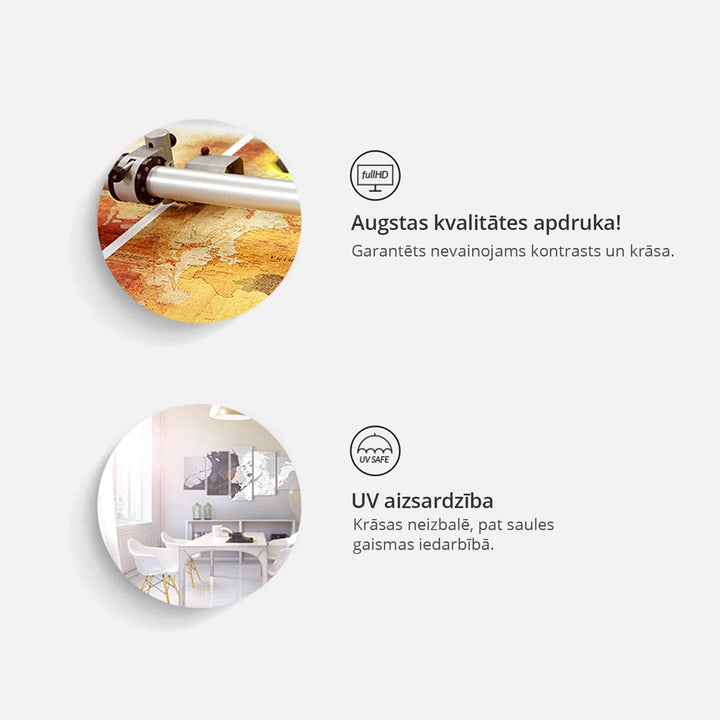 Glezna – ģeopolitiska pasaules karte uz zila fona, (x1), 94575 G-ART.