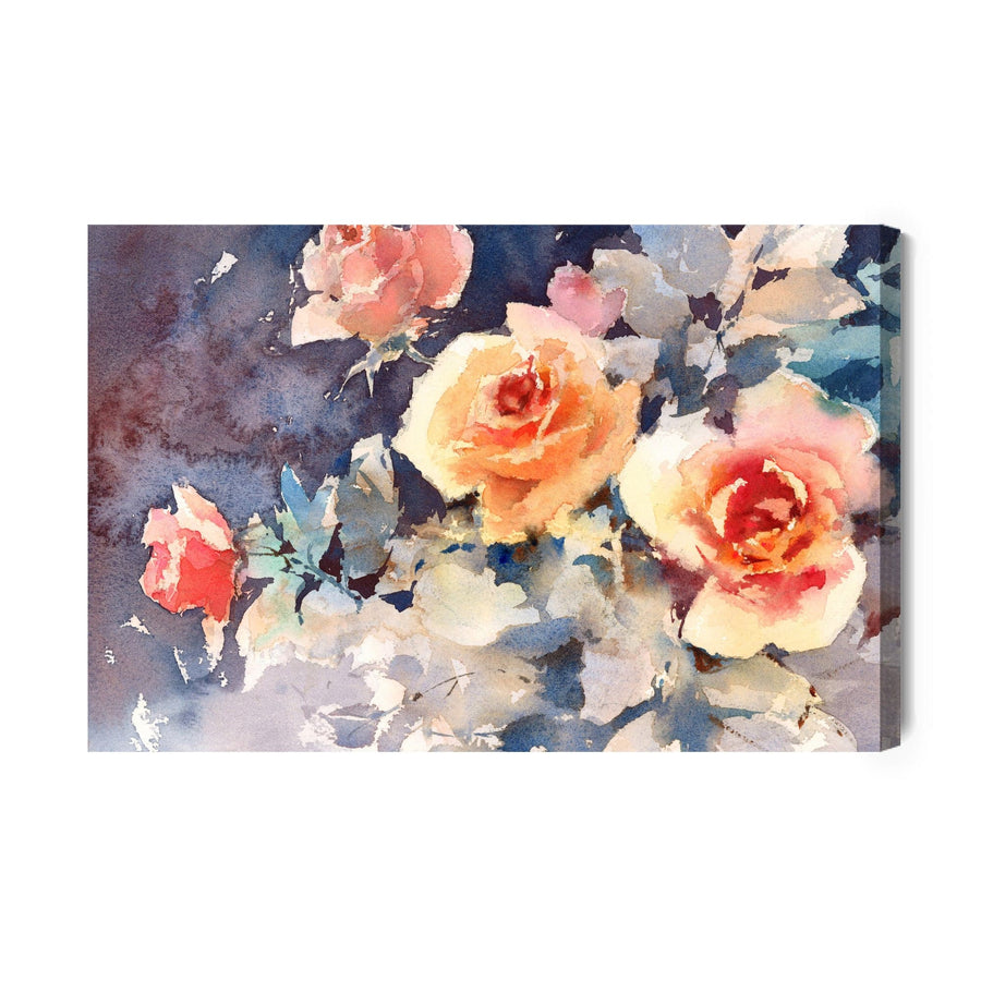Kanva - Krāsainas rozes, kas gleznotas ar akvareļu krāsām, N-1325 X-ART