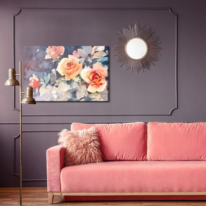 Kanva - Krāsainas rozes, kas gleznotas ar akvareļu krāsām, N-1325 X-ART