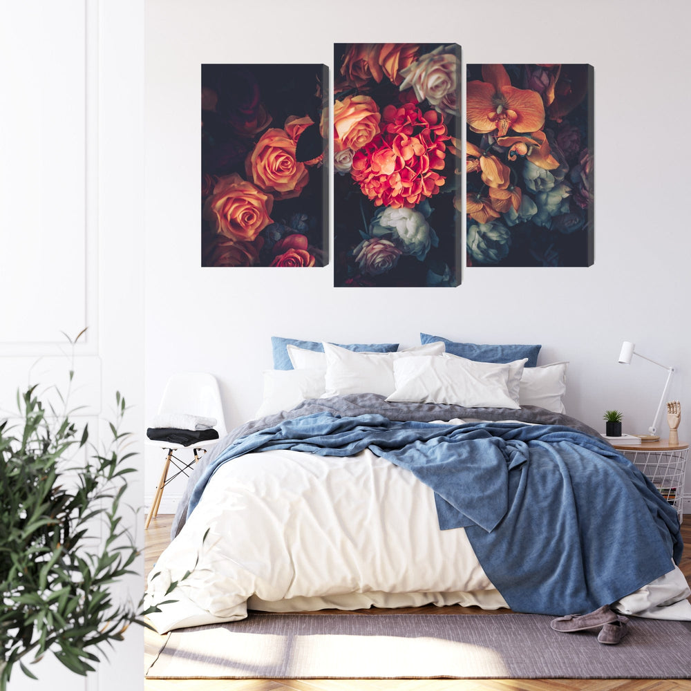 Kanva - Krāsaini ziedi retro stilā, N-3980 X-ART