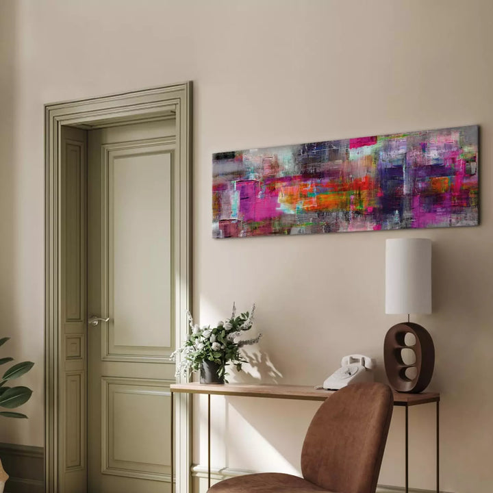 Mākslinieciska Abstrakta Glezna – Pelēkos un Violetos Toņos ART XL