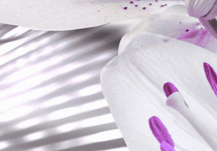 Glezna ar lilijām violetos toņos uz pelēka fona, 93795 G-ART