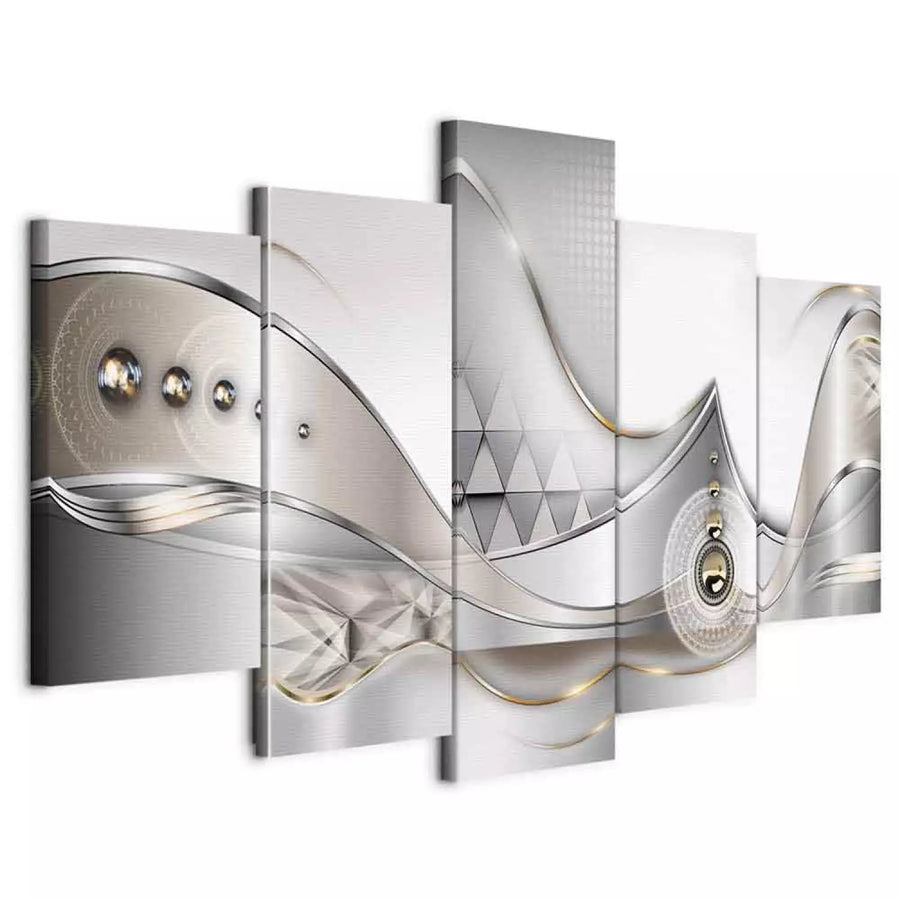 Glezna ar abstrakta rakstu, pelēka - Kristāliskais dziļums, 50072 ART XL