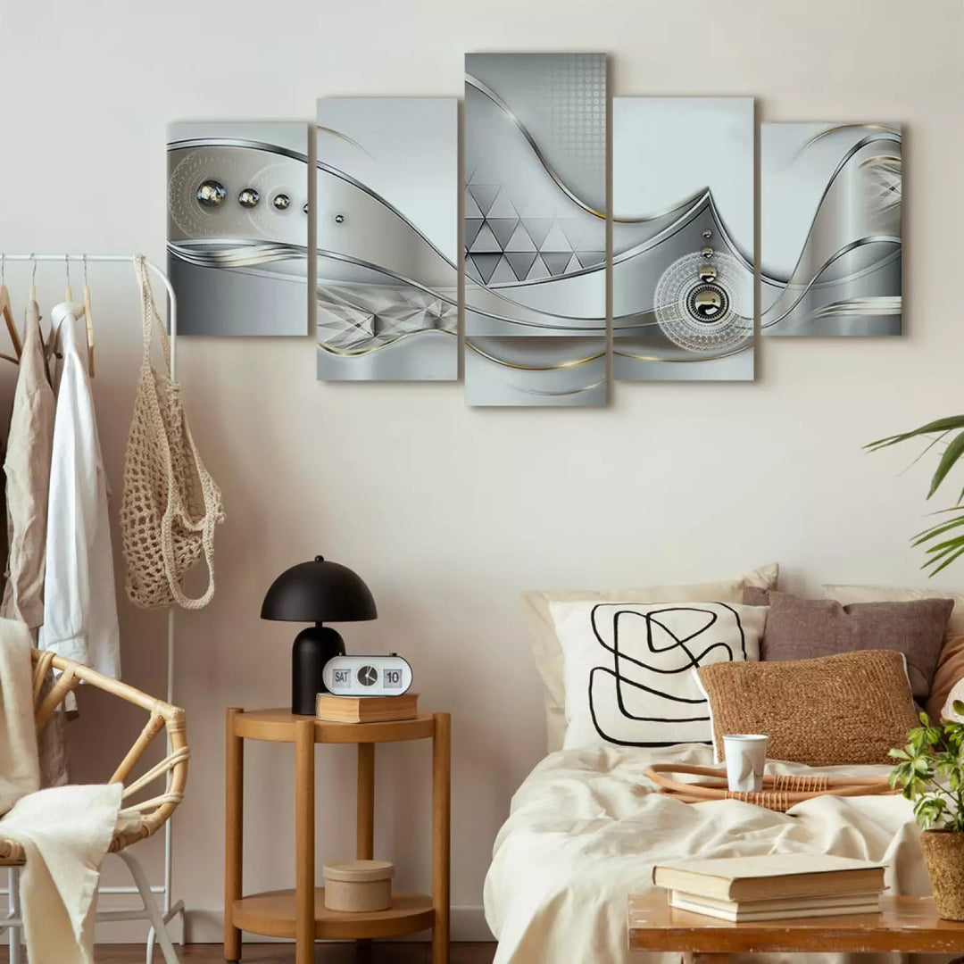 Glezna ar abstrakta rakstu, pelēka - Kristāliskais dziļums, 50072 ART XL