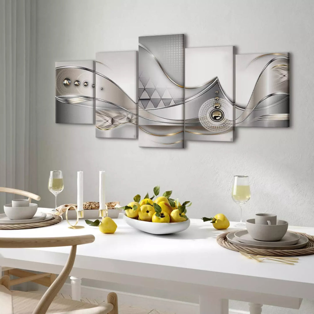 Glezna ar abstrakta rakstu, pelēka - Kristāliskais dziļums, 50072 ART XL