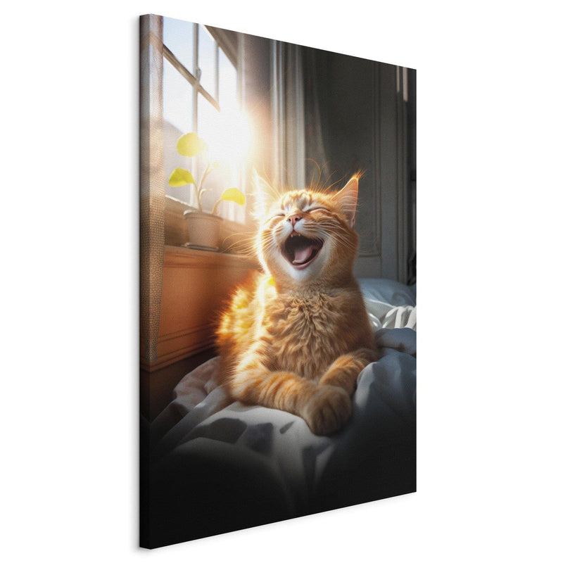 Glezna - Laimīgs kaķis saullēktā, 150142 Tapetenshop.lv