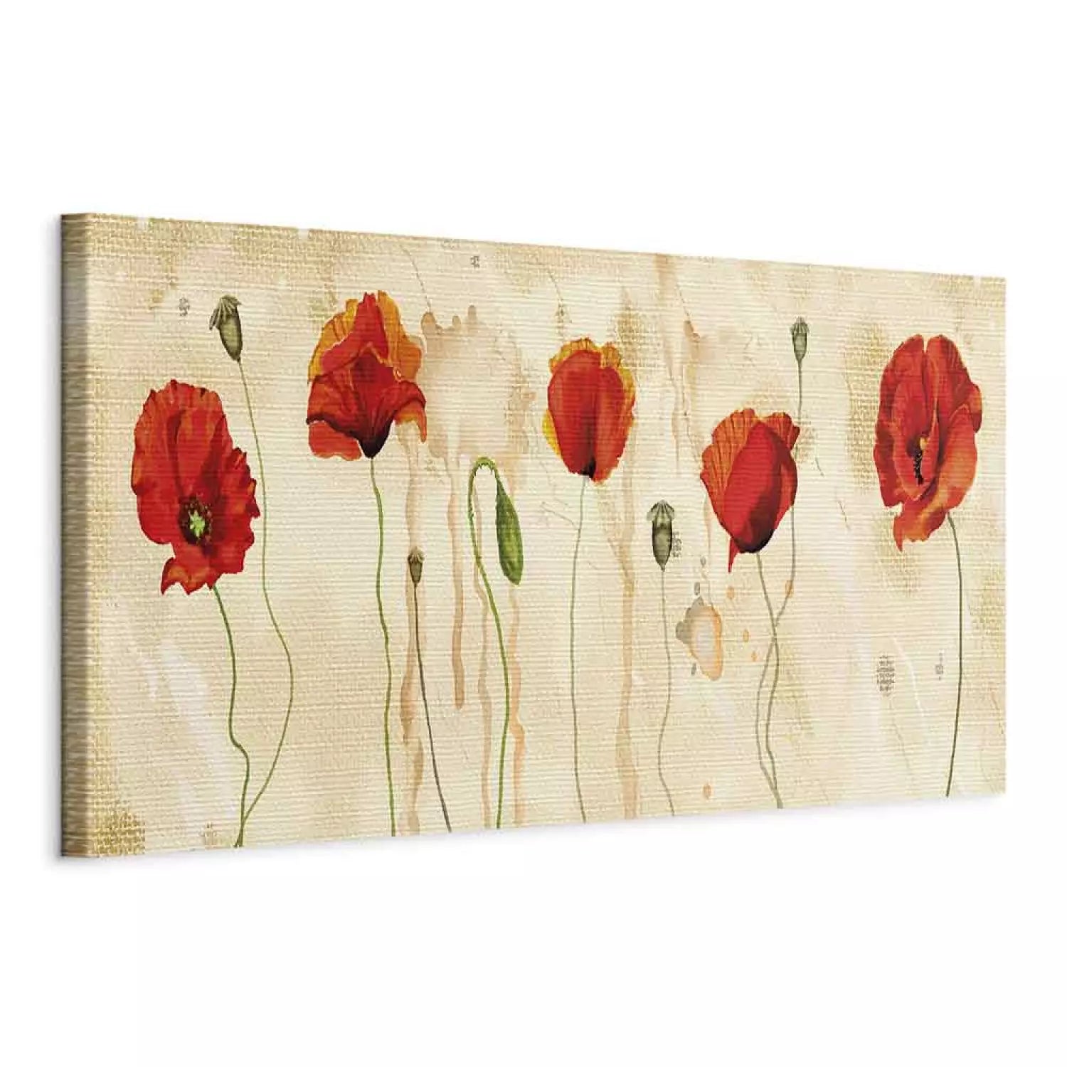 Glezna "Magoņu Asaras" (90480) – Ziedi uz Bēša Fona ART XL