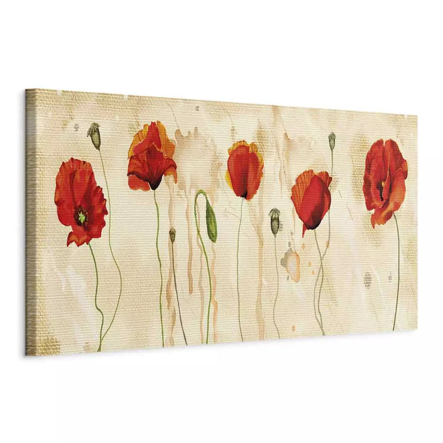 Glezna "Magoņu Asaras" (90480) – Ziedi uz Bēša Fona ART XL