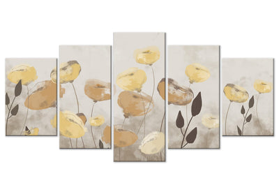 Canvas-taulut - Unikkokenttä - ruskeita ja keltaisia kukkia, 145178 G-ART