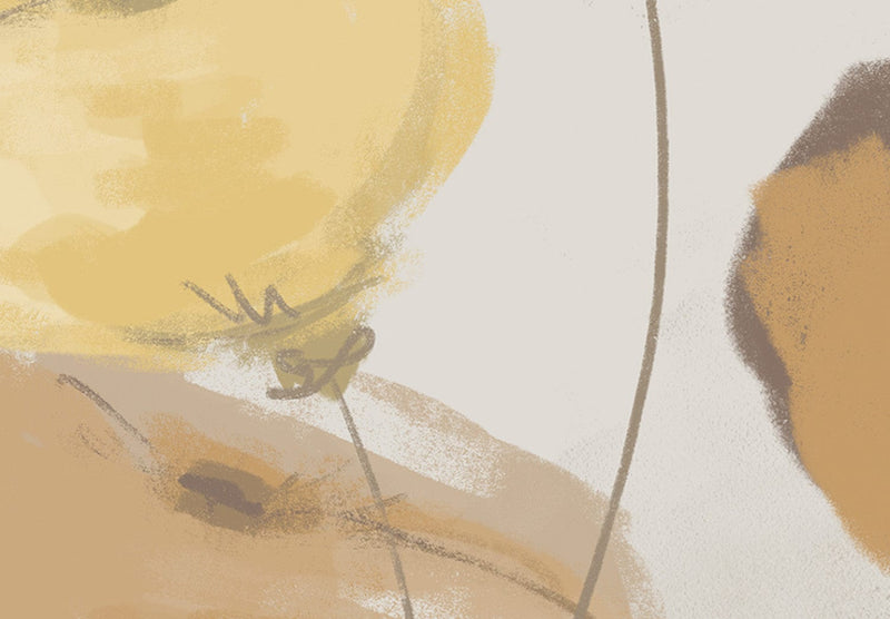 Канва - Маковое поле - коричневые и желтые цветы, 145178 G-ART