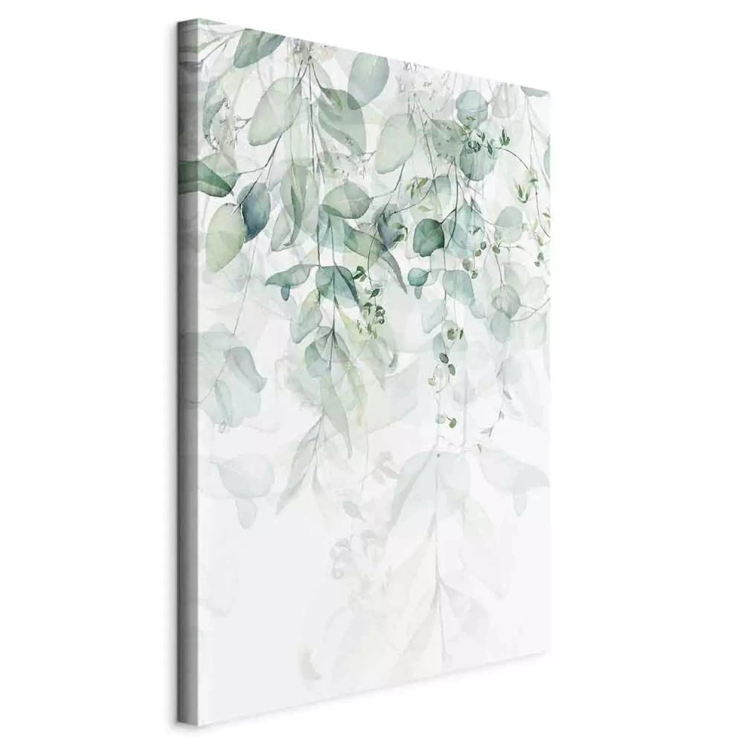 Glezna, vertikāla - Maigs dabas pieskāriens - zaļo lapu ainava G-ART