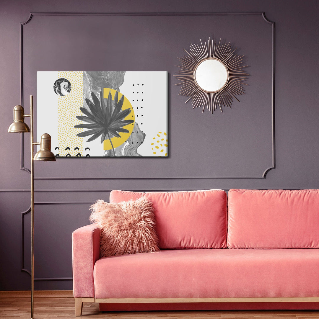 Kanva - Mākslas darbs ar lapām un rakstiem, N-1632 X-ART