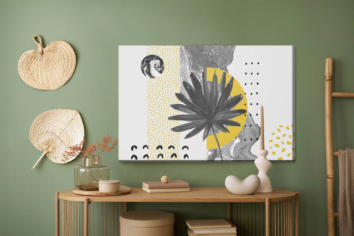 Kanva - Mākslas darbs ar lapām un rakstiem, N-1632 X-ART