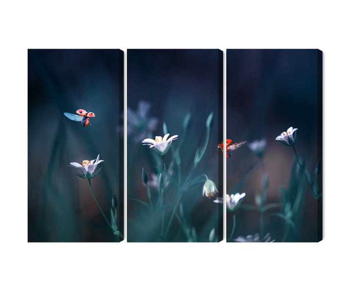 Kanva - Mārītes un savvaļas ziedi makro mērogā, N-3943 X-ART