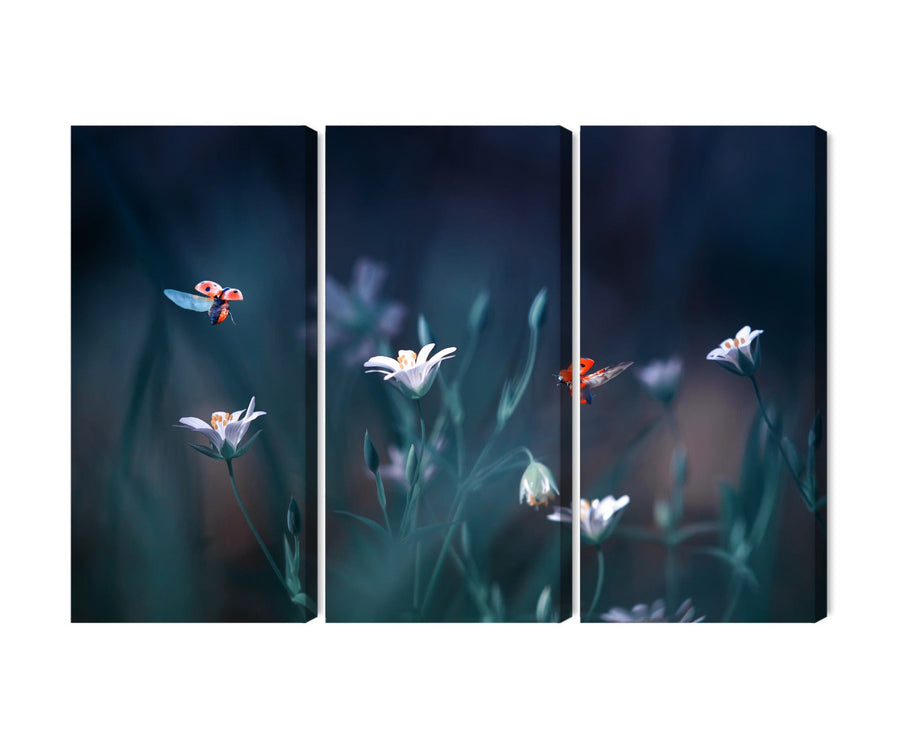 Kanva - Mārītes un savvaļas ziedi makro mērogā, N-3943 X-ART