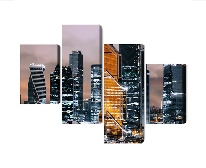 4 daļu kanva: Maskavas panorāma, taupe X-ART