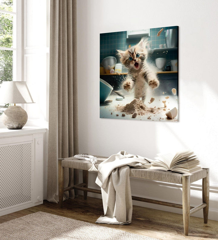 Glezna - Meinas jenotveidīgais kaķis - nobijies kaķis - 150095 G-ART