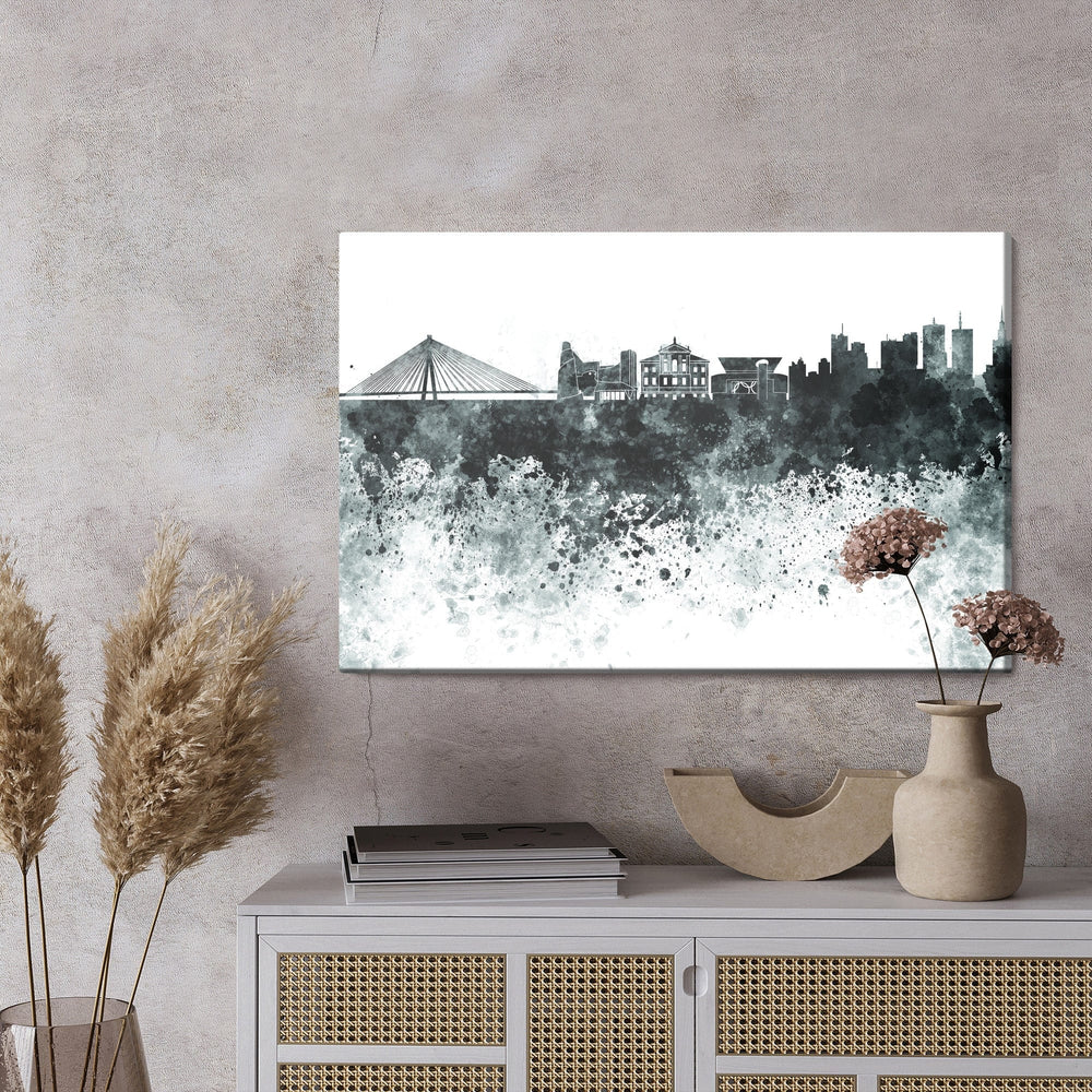 Kanva - Melna un balta Varšavas panorāma, N-771 X-ART